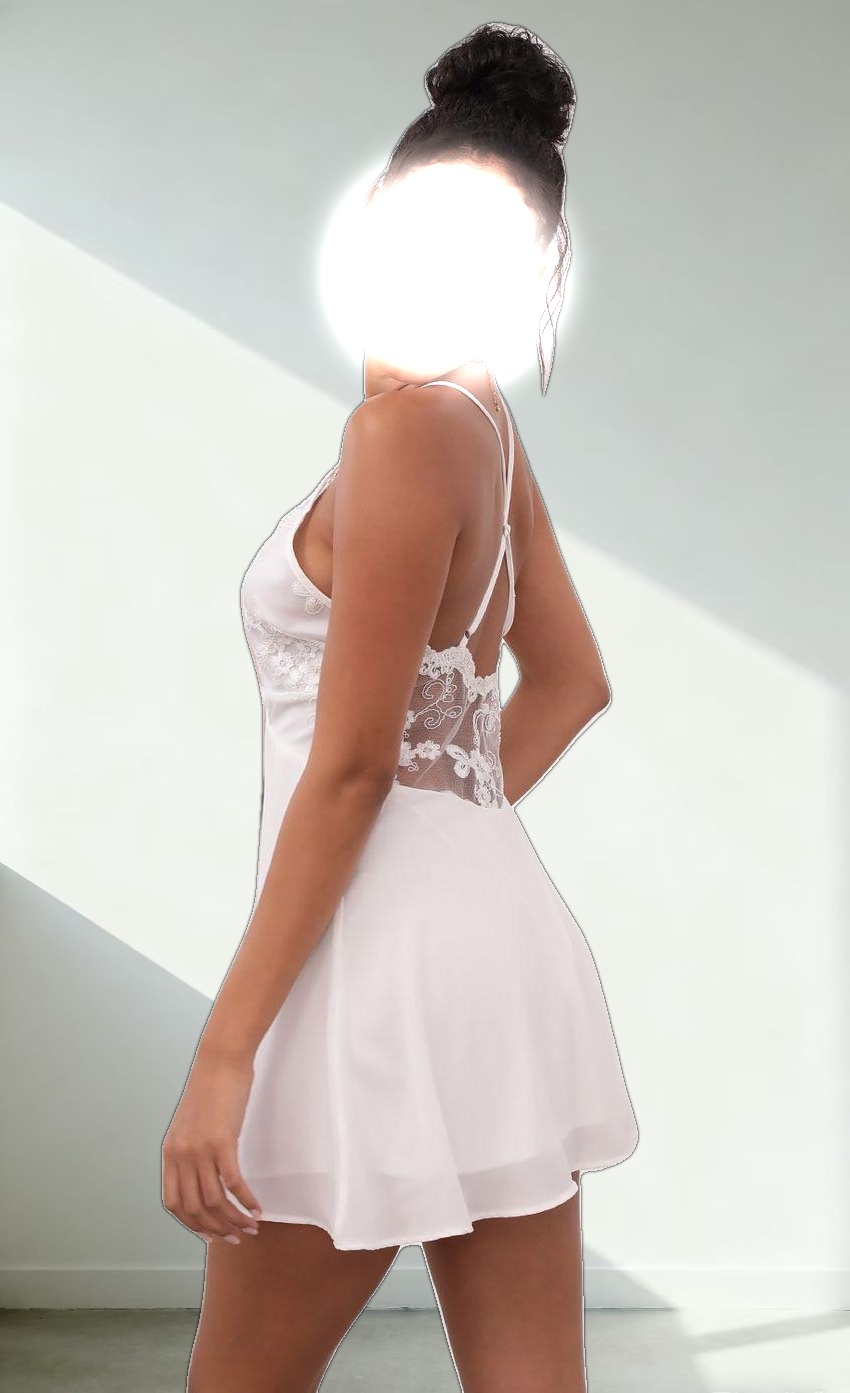 Floral Lace Dress in White