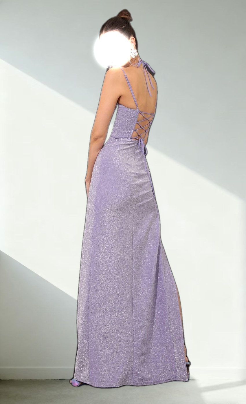 Knit Corset Maxi Dress in Purple