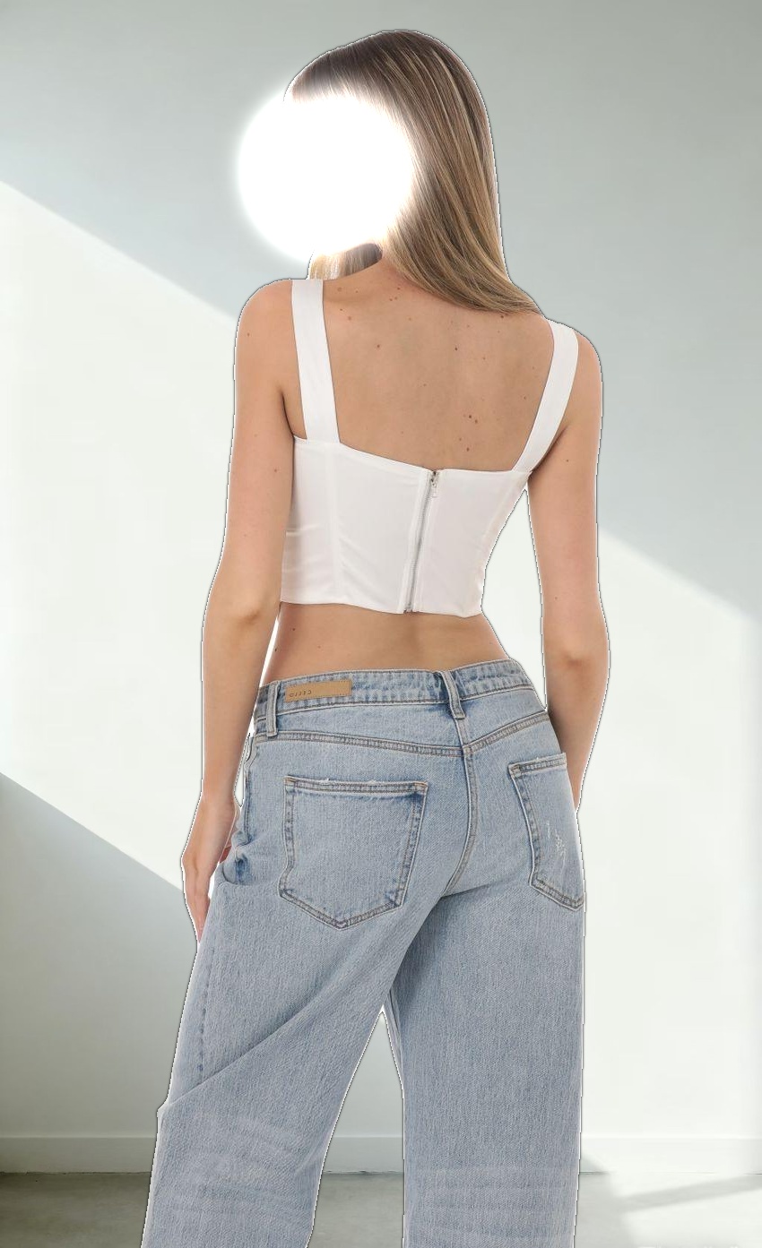 Satin Corset Top in White