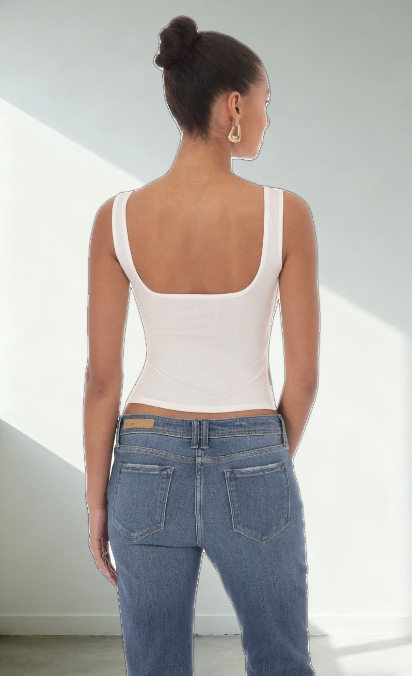 Side Slit Top in White