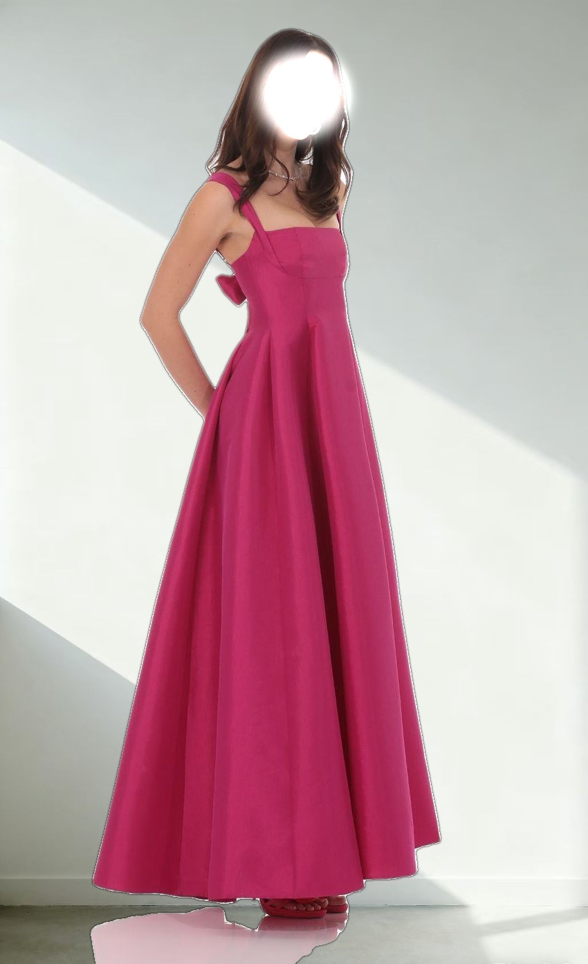 Fit and Flare Maxi Dress in Pink