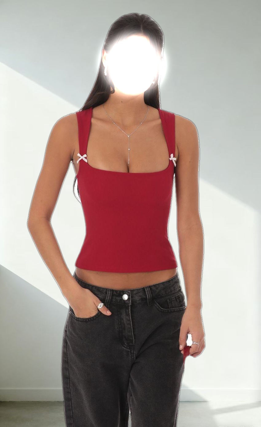 Double Bow Top in Red