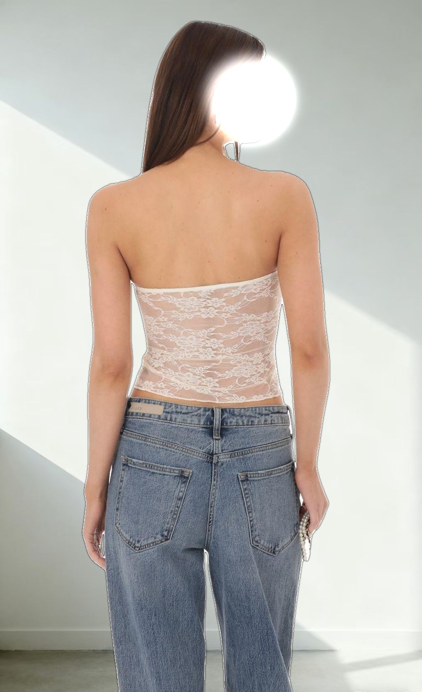 Strapless Lace Top in Cream