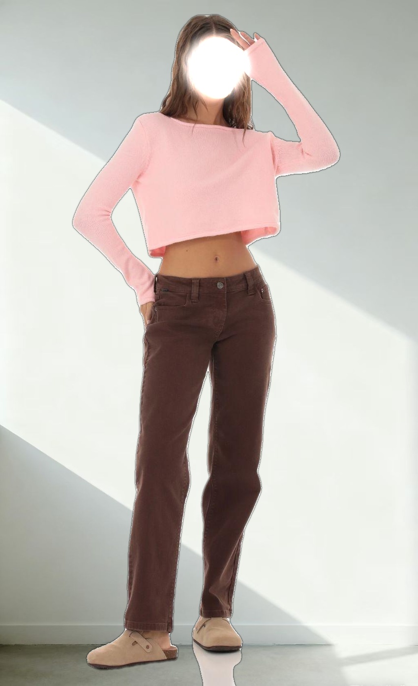 Straight Leg Jeans in Brown