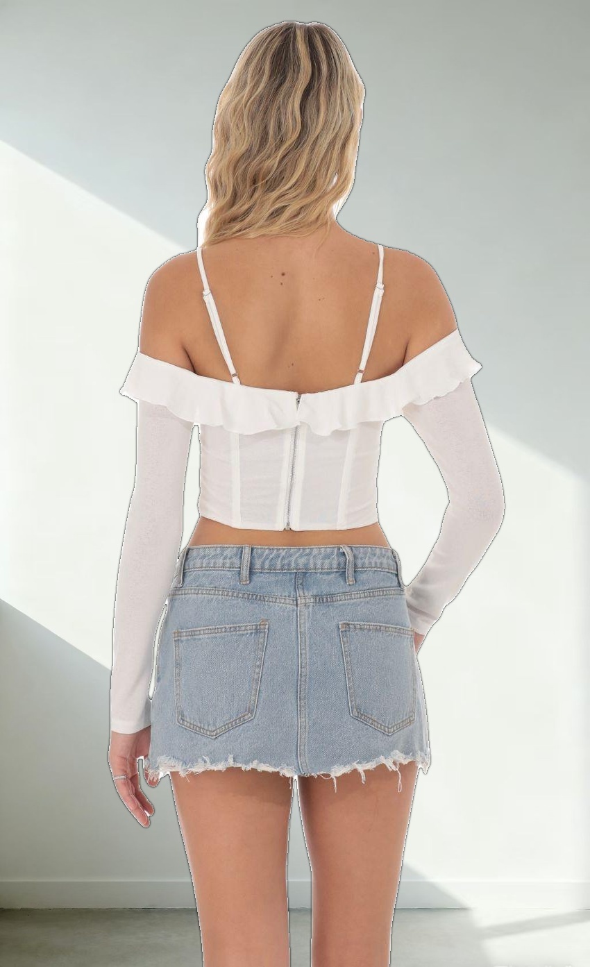 Off Shoulder Corset Top in White