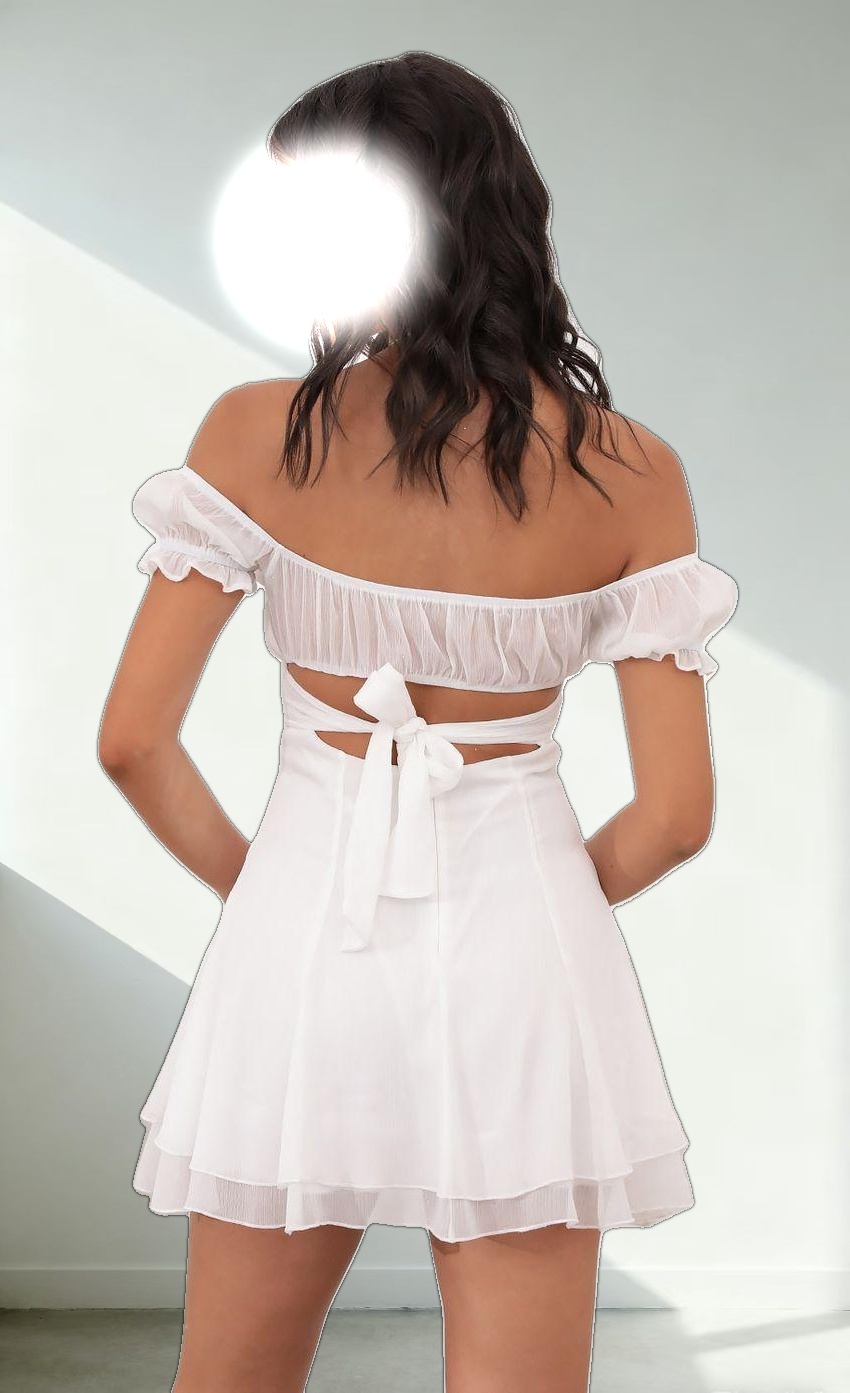 Off Shoulder Dress in White