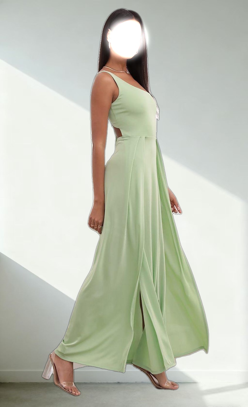Shoulder Maxi in Matcha Green