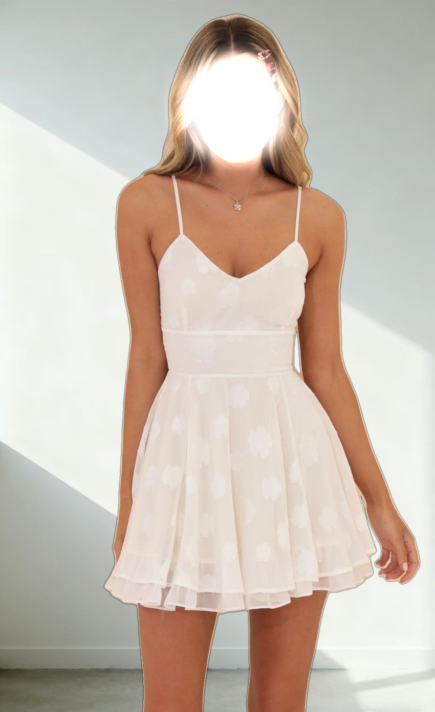 Fit and Flare Dress in Floral White