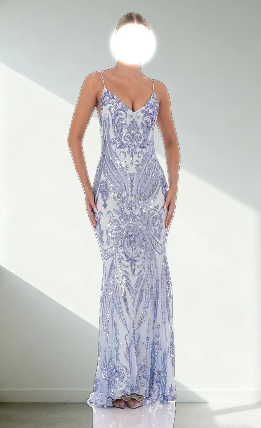 Sequin Mermaid Dress in Blue