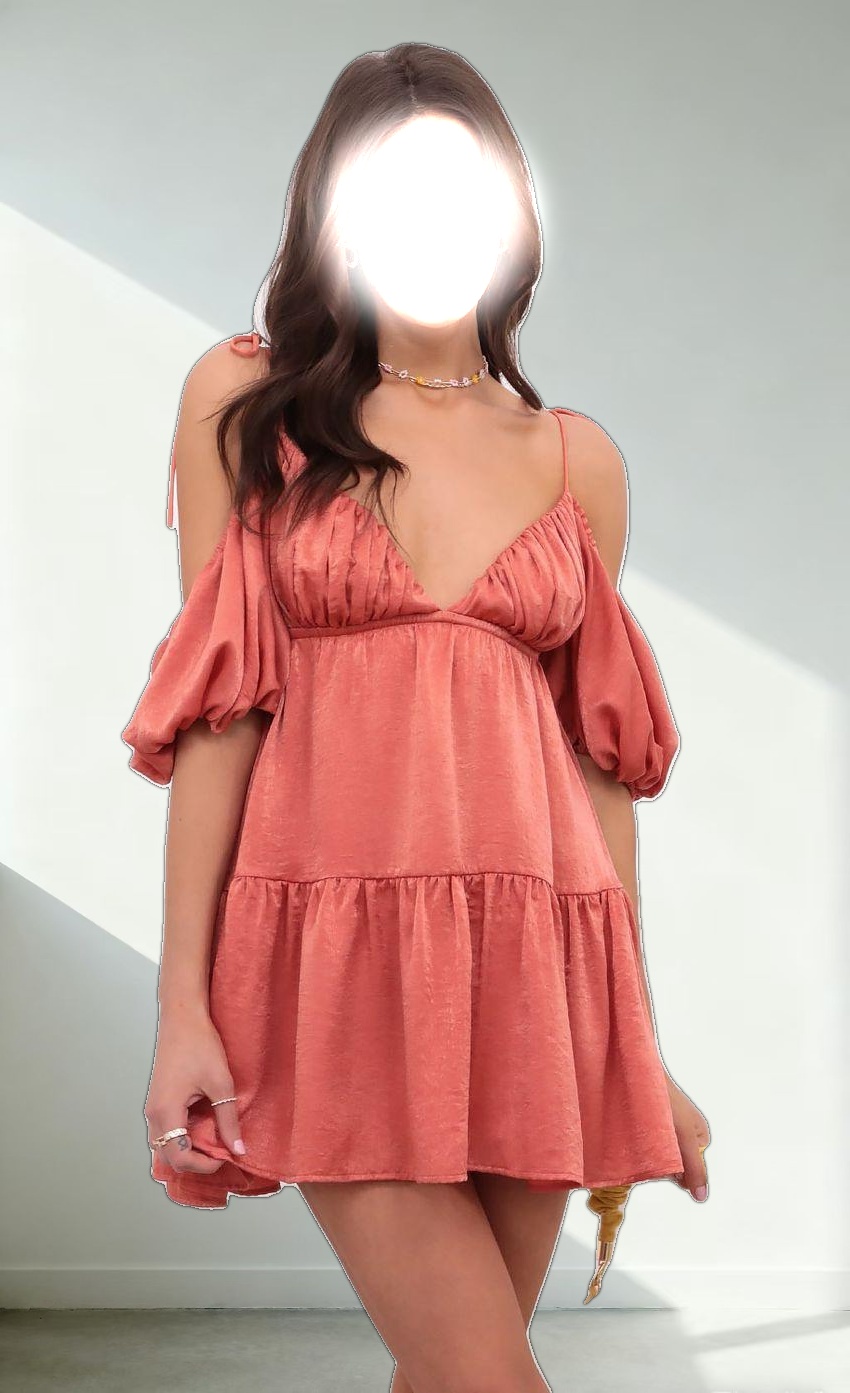 Baby Doll Dress in Coral