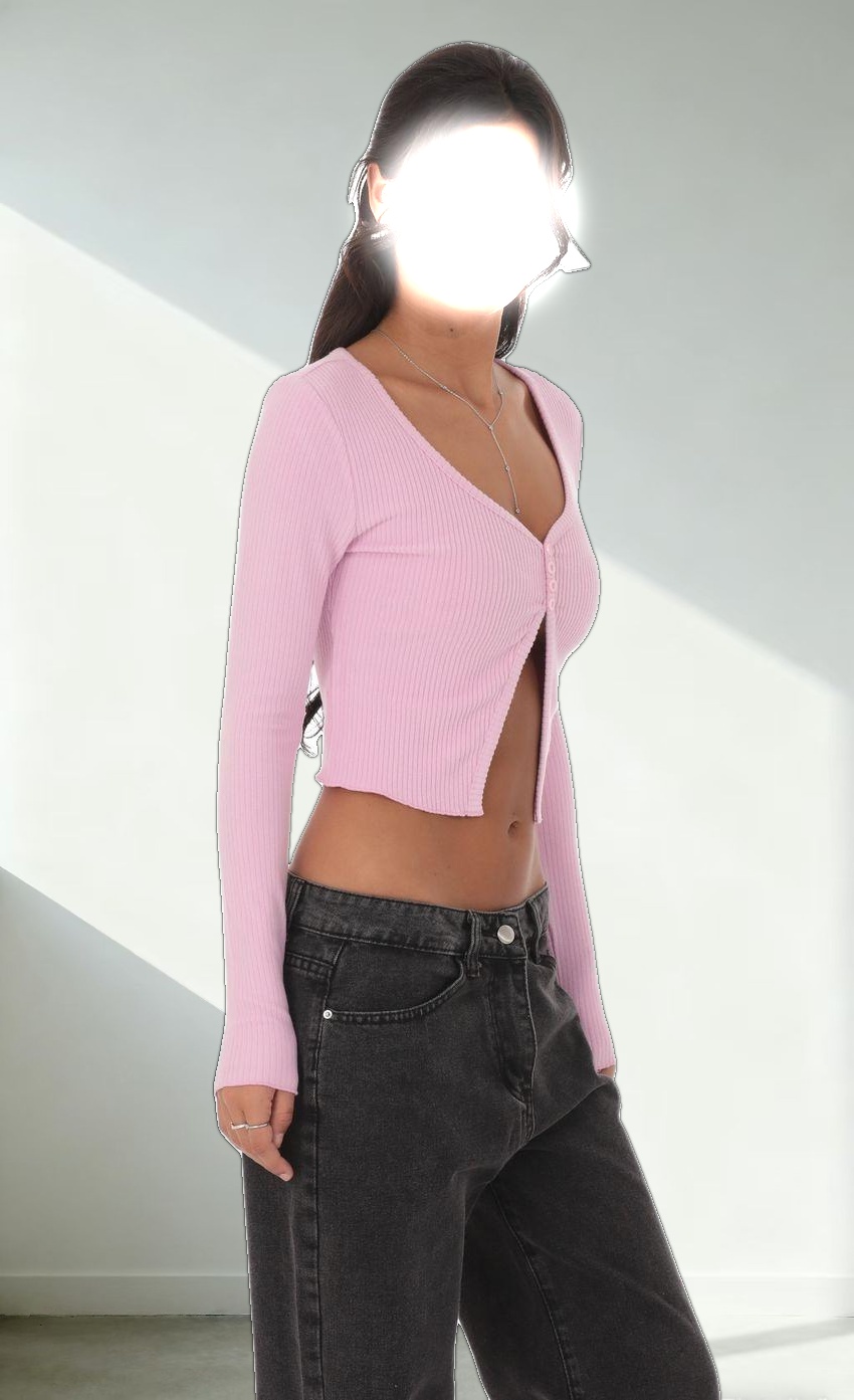 Ribbed Fly Away Top in Pink