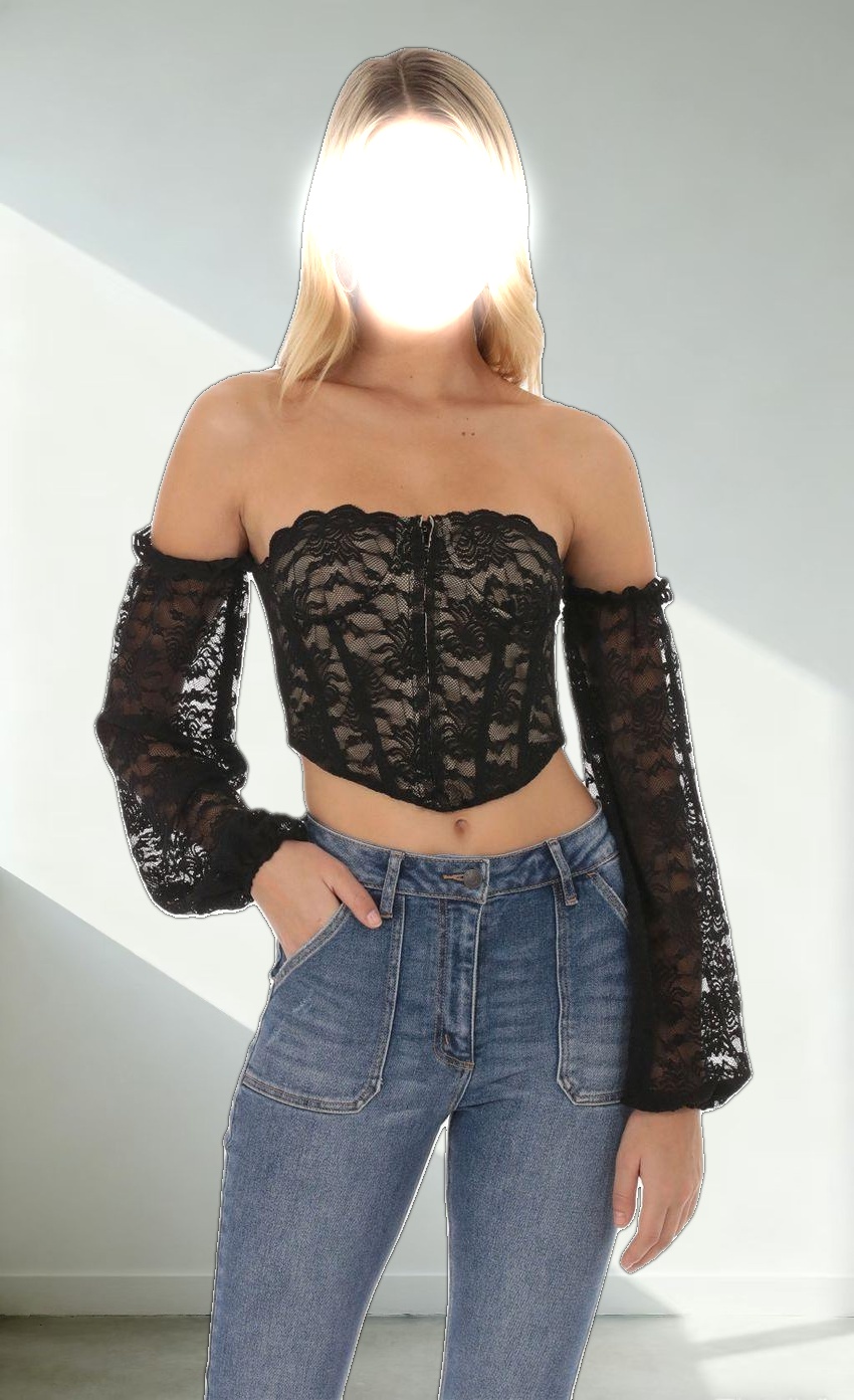 Corset Lace Top in Black