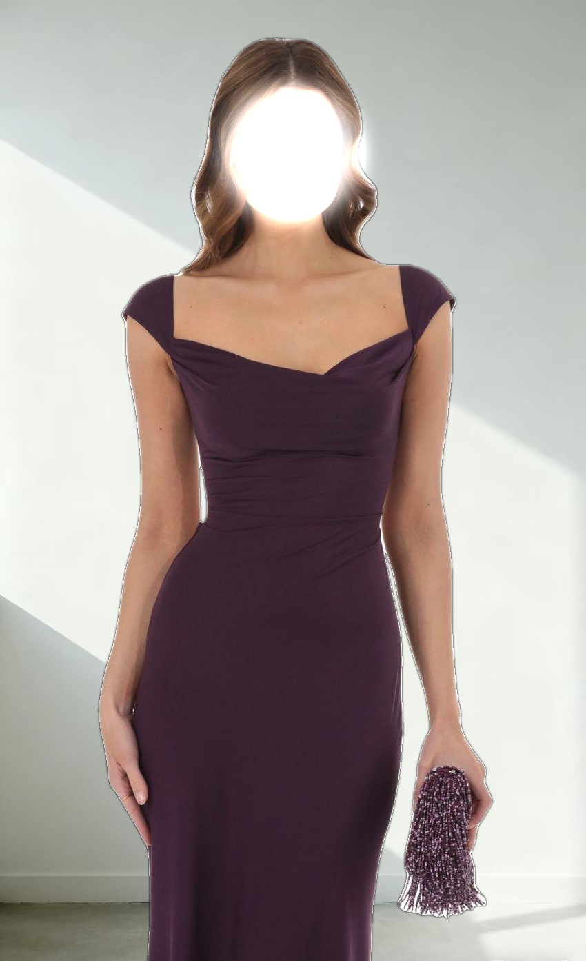 Strappy Cowl Neck Maxi Dress in Purple