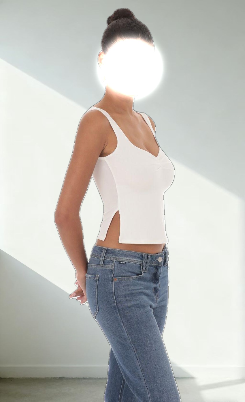 Side Slit Top in White