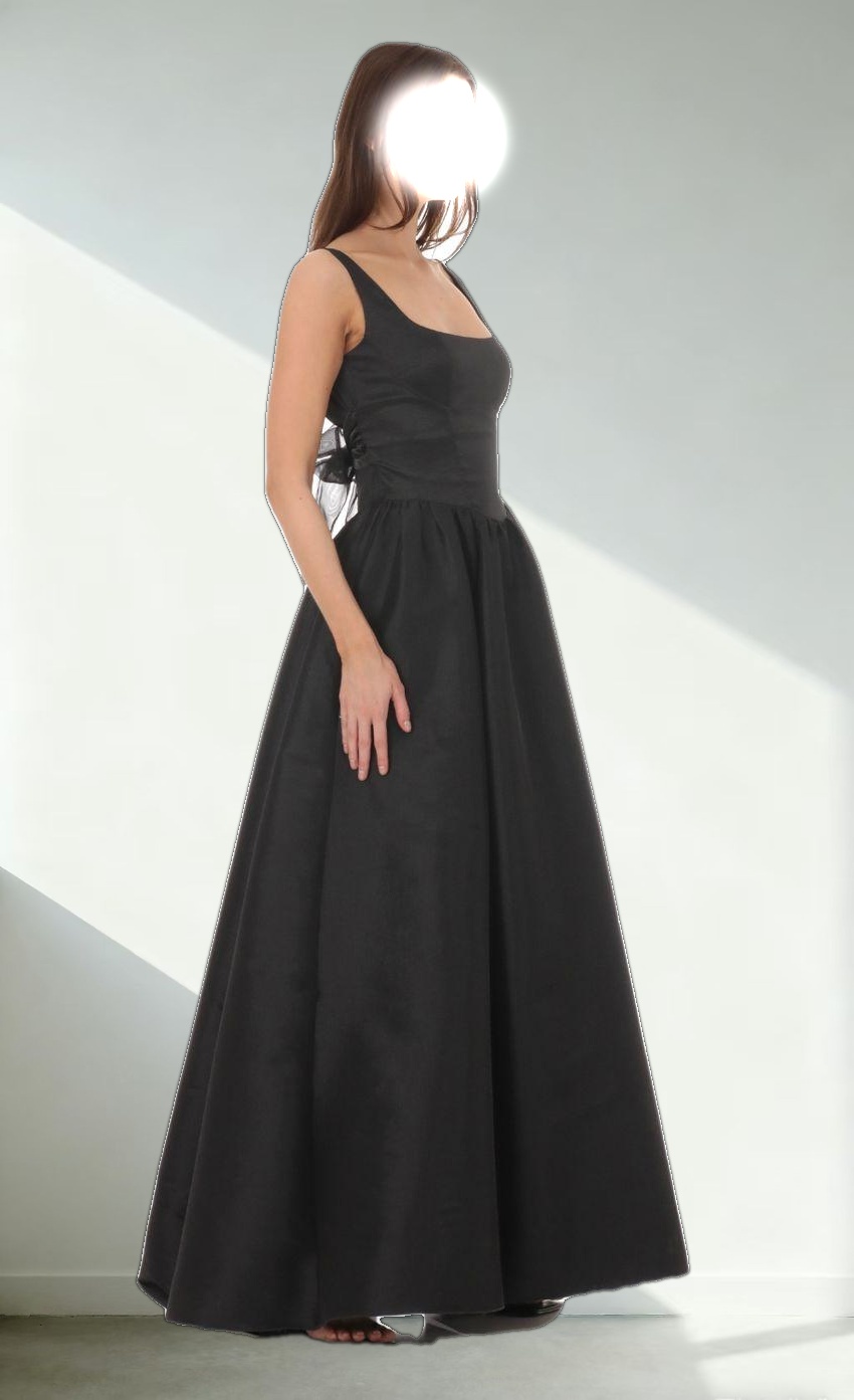 Back Bow Gown in Black
