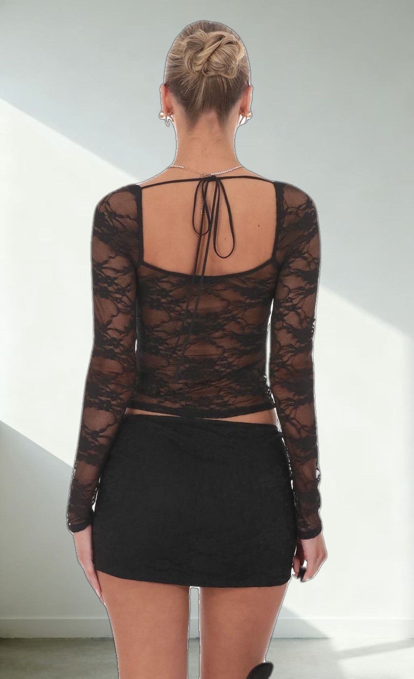Sheer Lace Top in Black