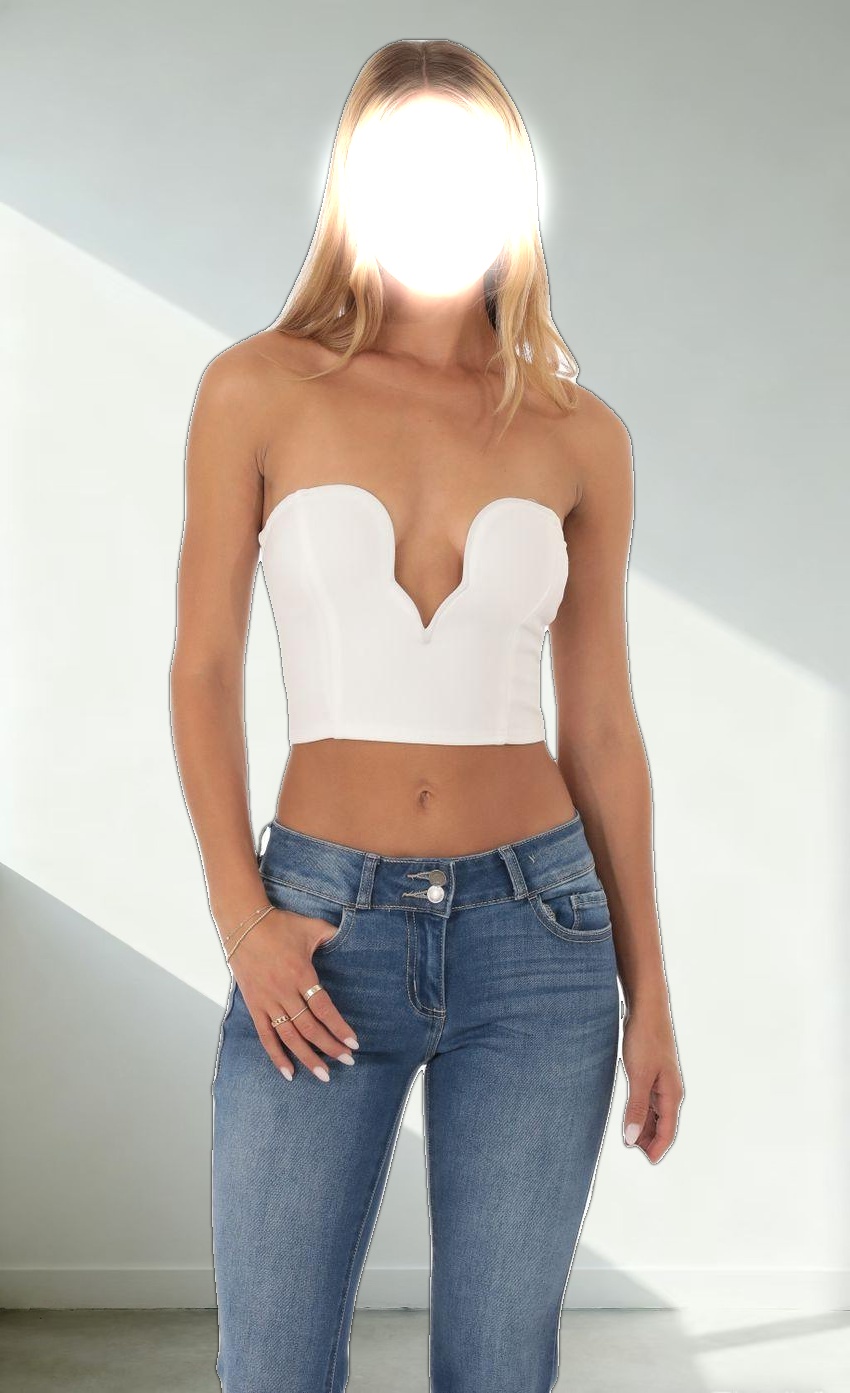Essa Strapless Top in White