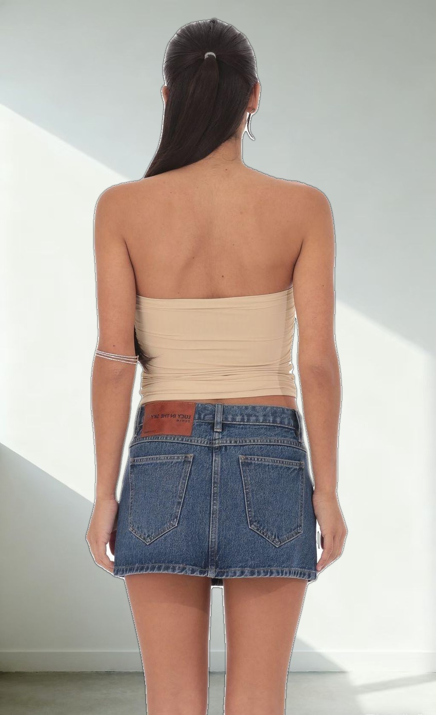 Embellished Tube Top in Beige