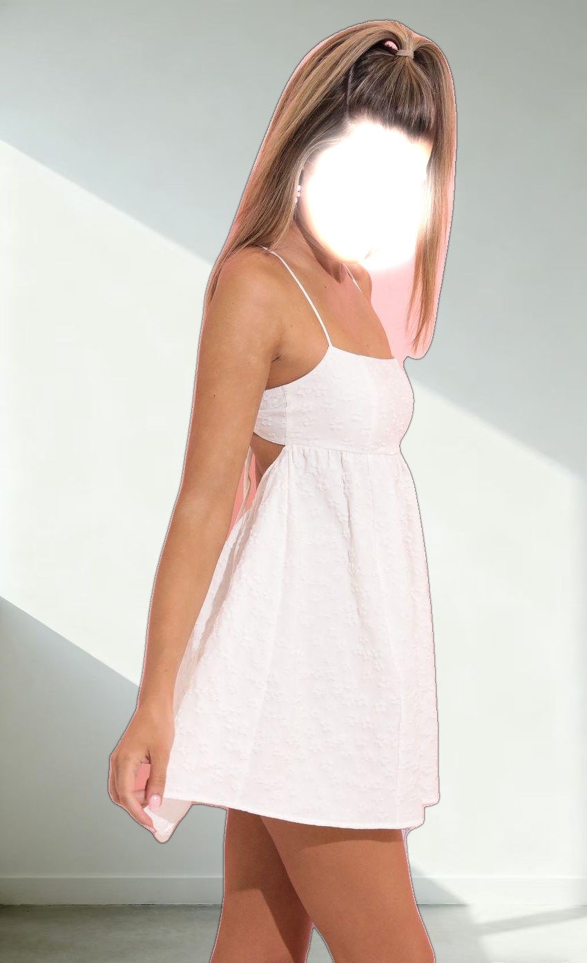 Baby Doll Dress in Floral White