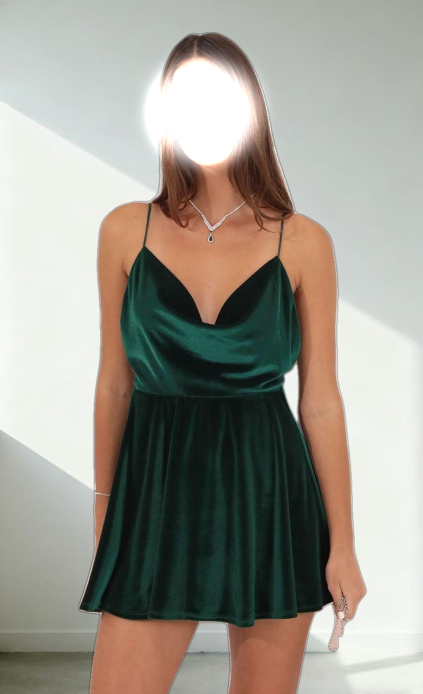 Fit and Flare Dress in Green