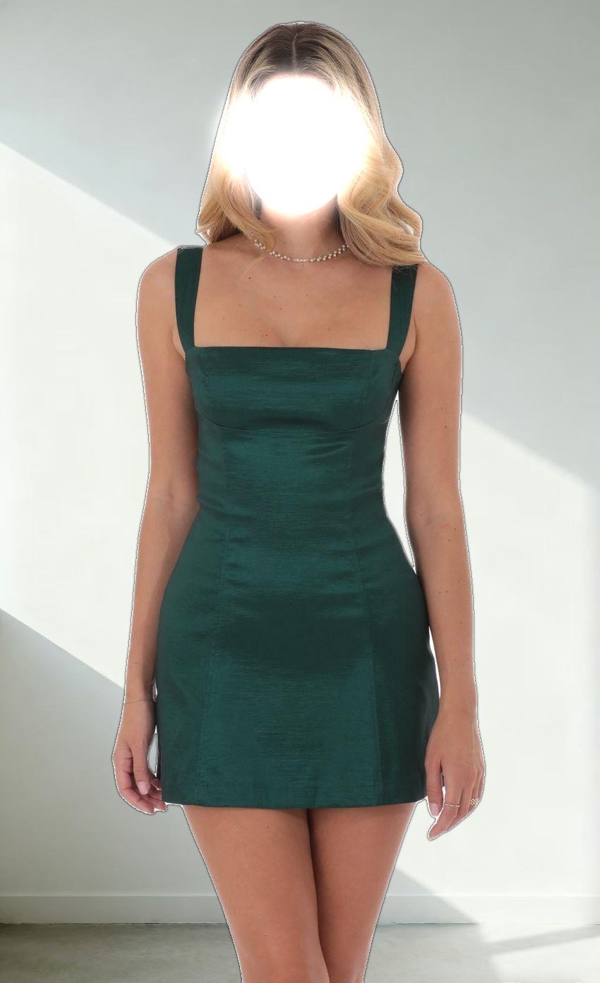 Back Bow Bodycon Dress in Green