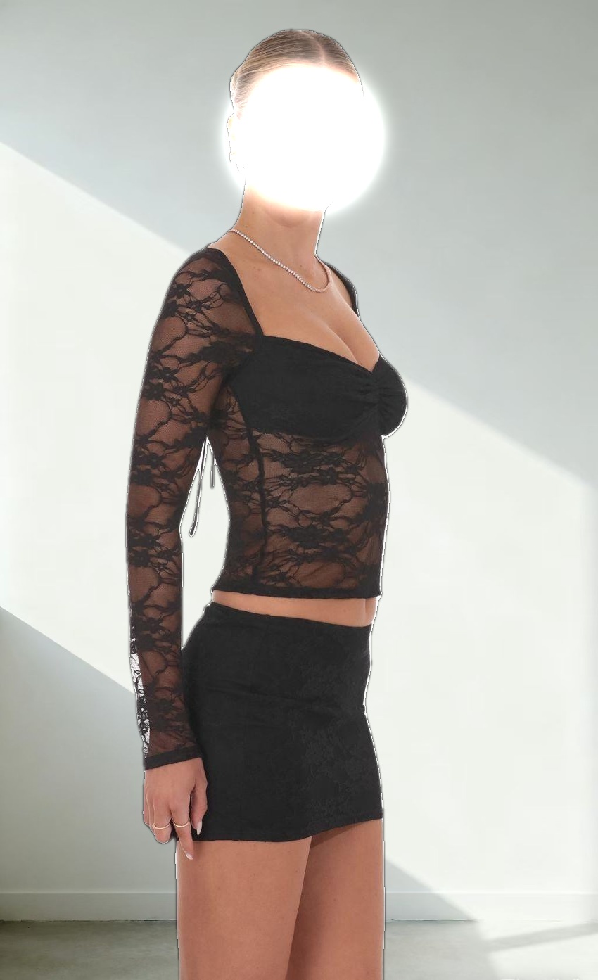 Sheer Lace Top in Black