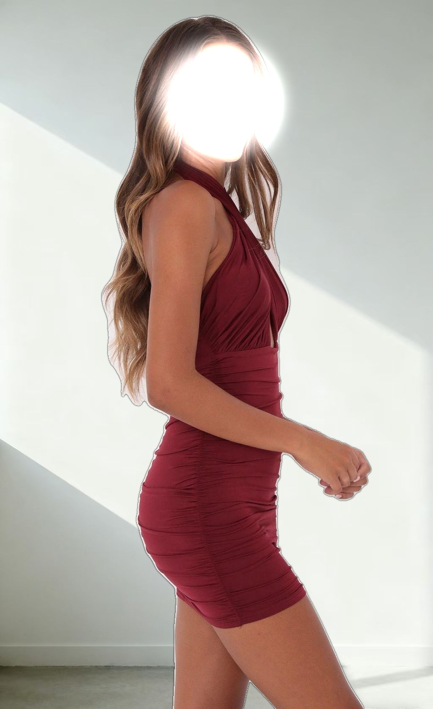 Halter Dress in Burgundy