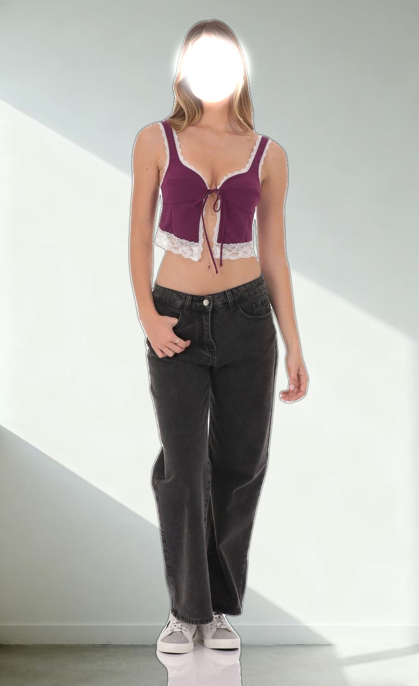 Lace Vest Top in Purple