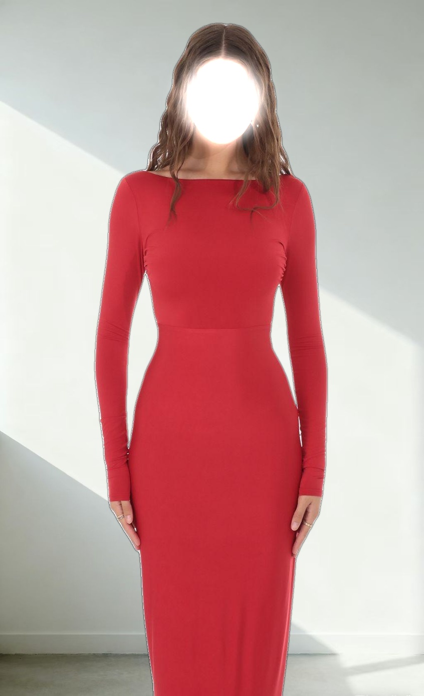 Bodycon Open back Dress in Red