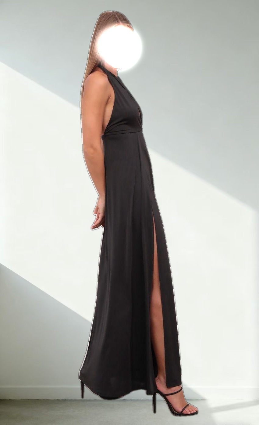 Halter Maxi Dress in Black