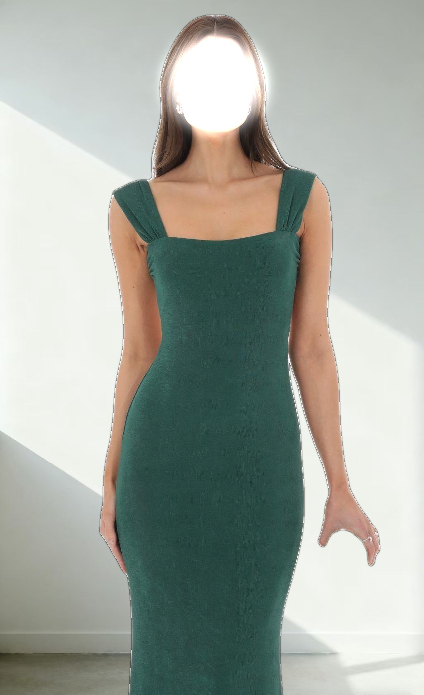 Open Back Maxi Dress in Green