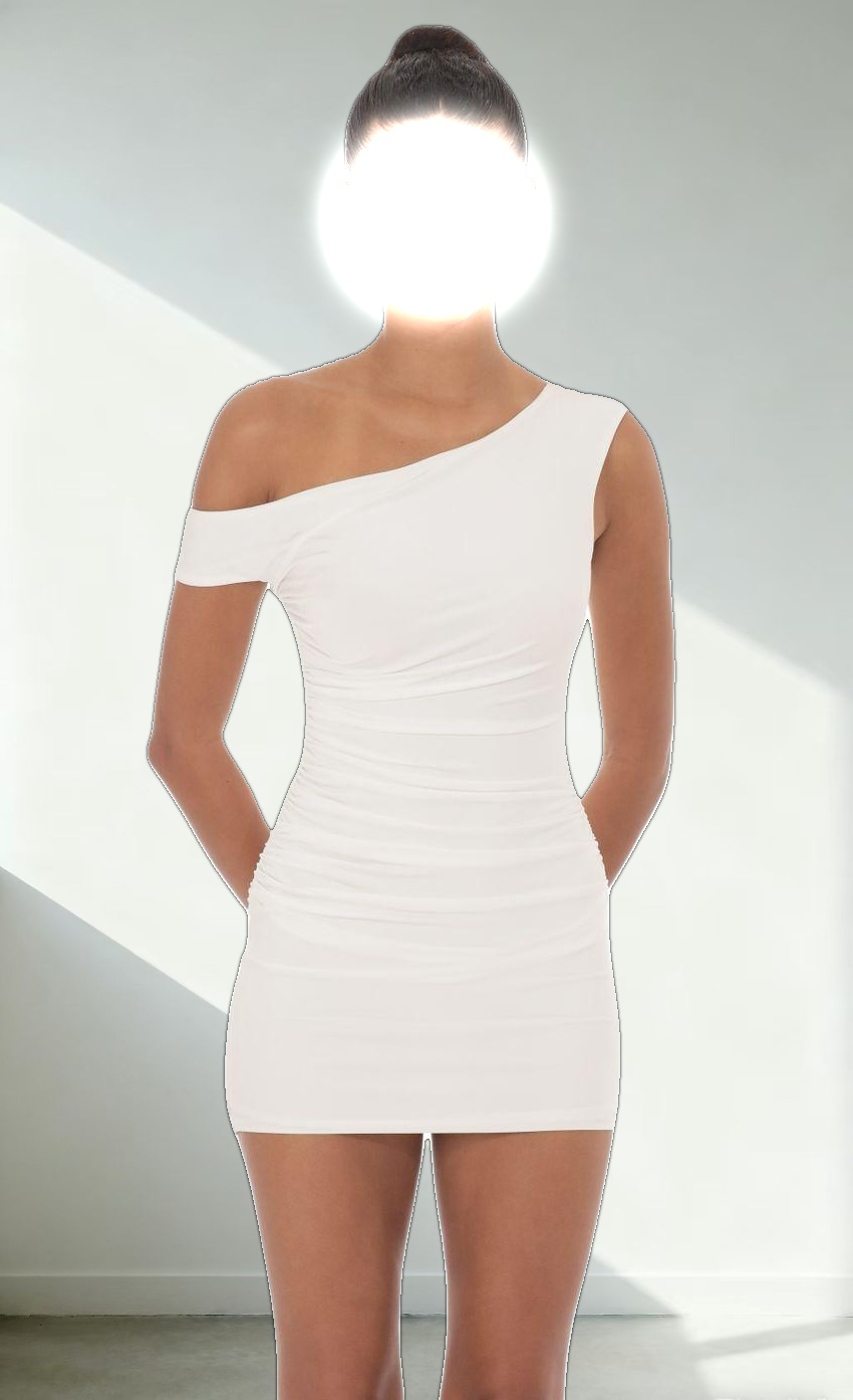 Off Shoulder Bodycon Dress in White
