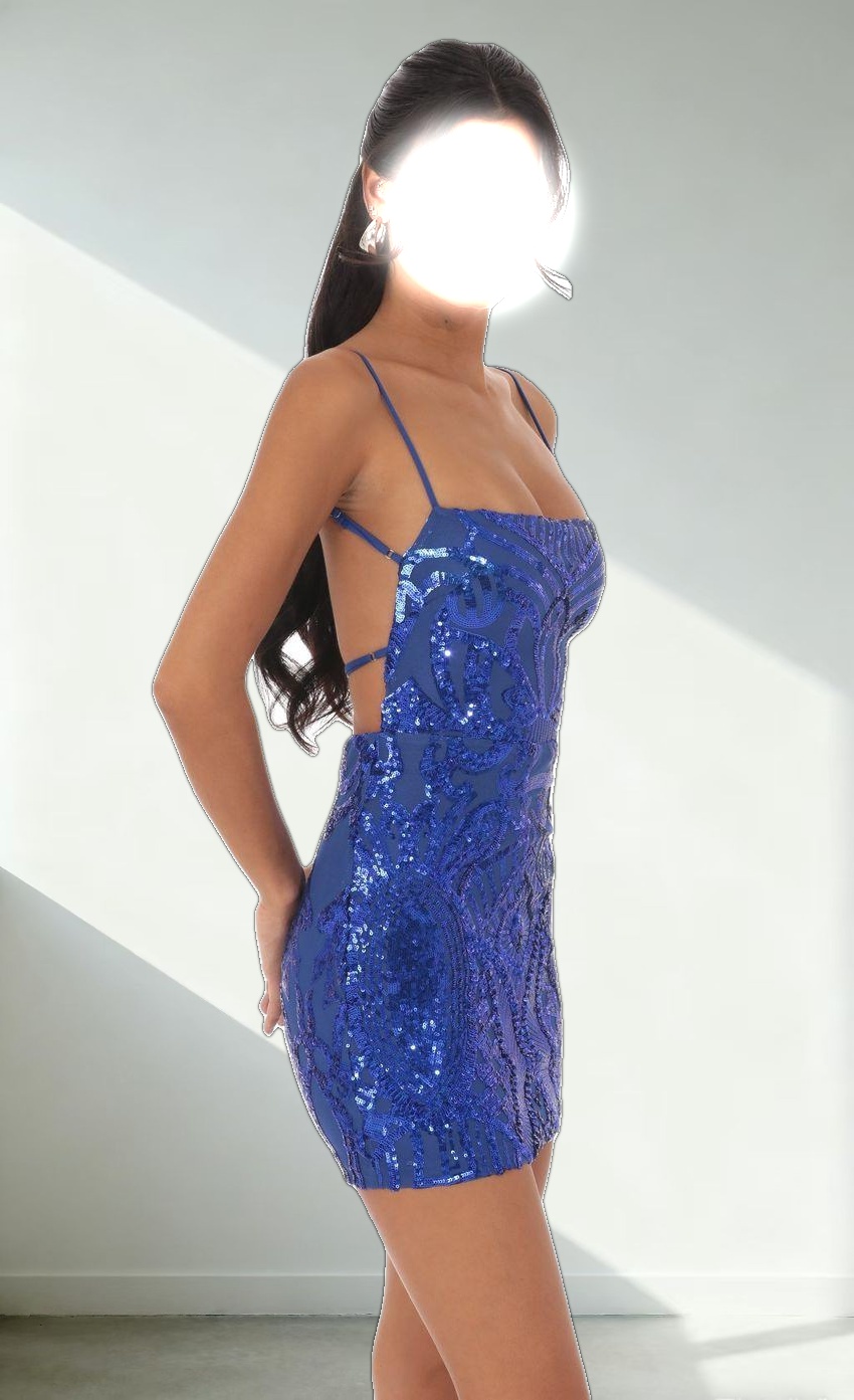 Sequin Bodycon Dress in Royal Blue