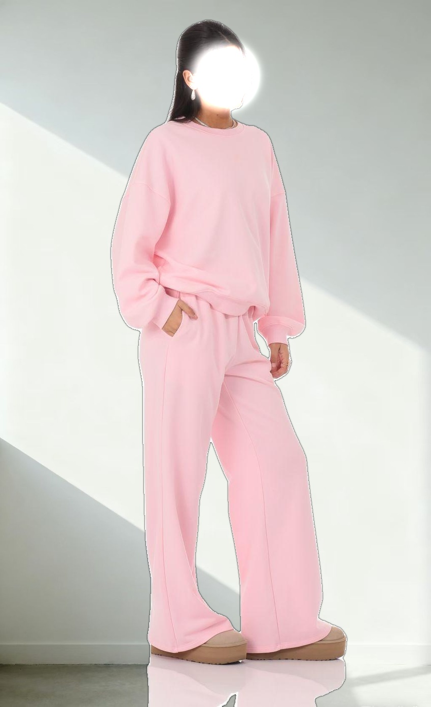 Back Pocket Straight Sweatpants in Pink