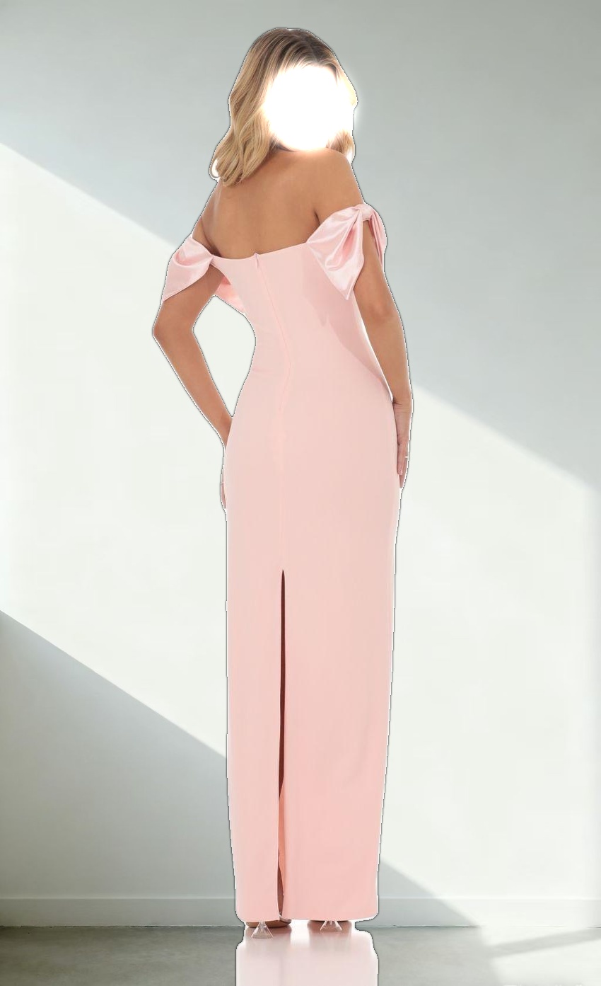 Off Shoulder Bow Sleeve Maxi Dress in Pink