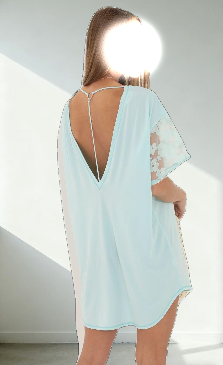 Shirt Dress in Teal Flowers