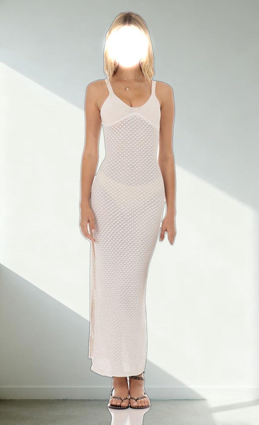 Crochet Dress in Ivory