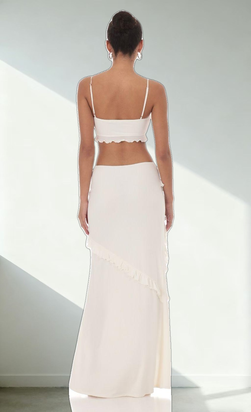 Ruffle Two Piece Set in White