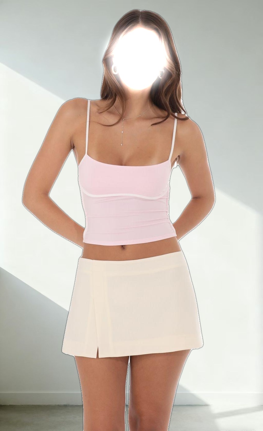 Outline Crop Top in Pink
