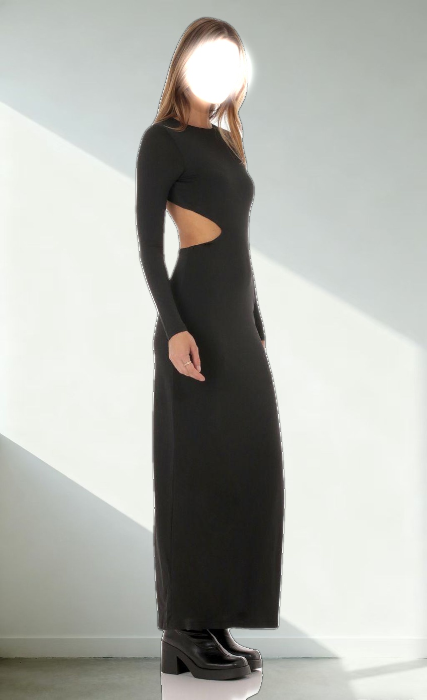 Cutout Open Back Dress in Black