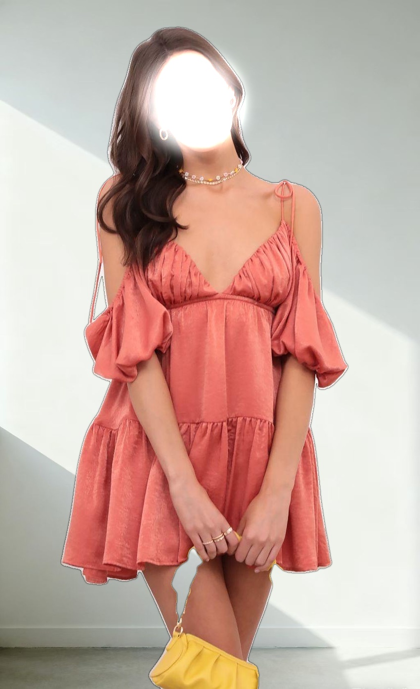 Baby Doll Dress in Coral