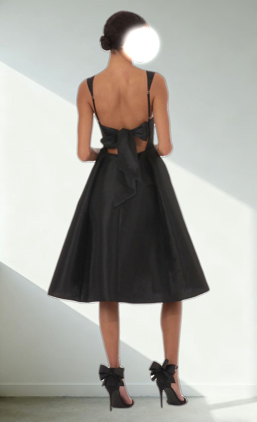 Flare Midi Dress in Black