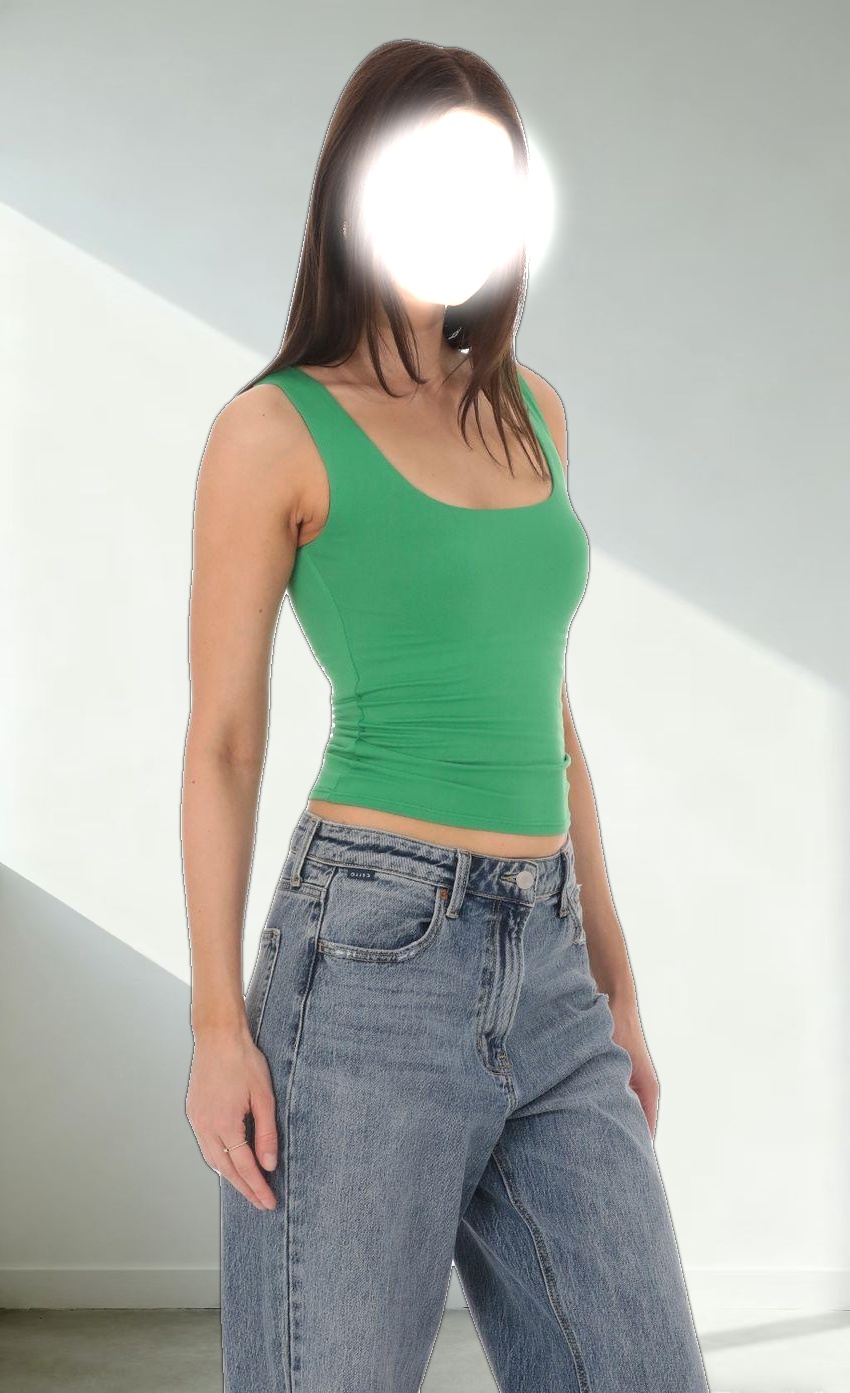 Scoop Neck Tank Top in Green