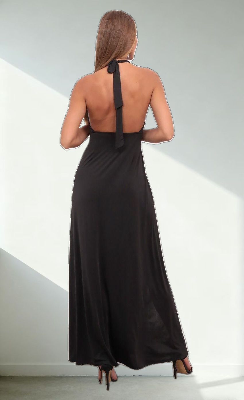 Halter Maxi Dress in Black
