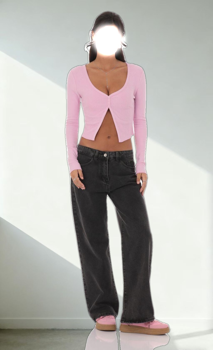 Ribbed Fly Away Top in Pink