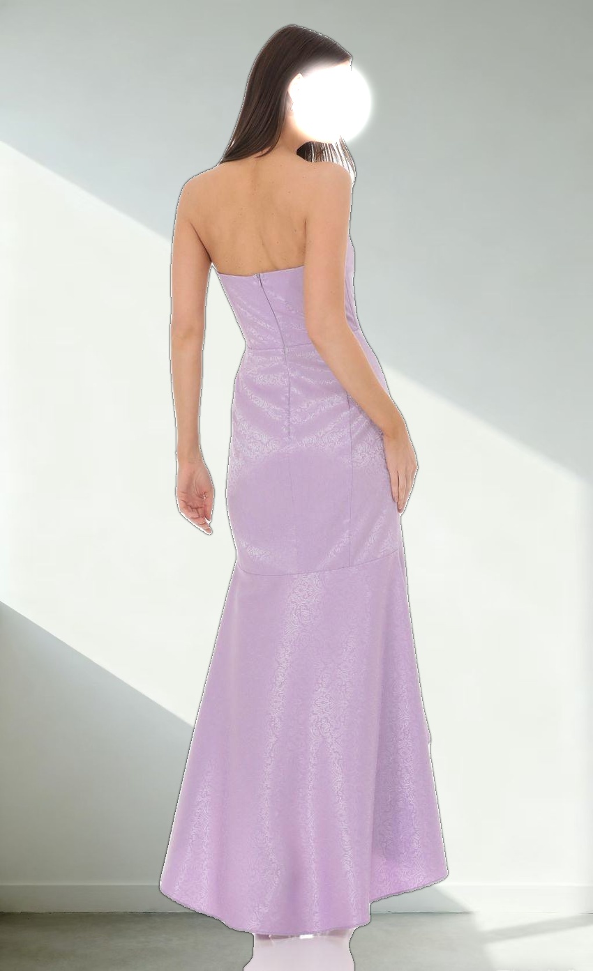 Jacquard Corset Mermaid Maxi Dress in Lavender