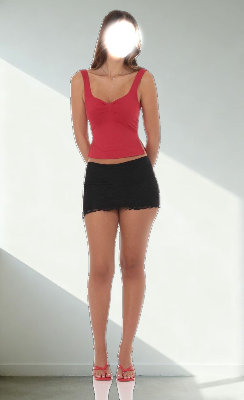 Side Slit Top in Red