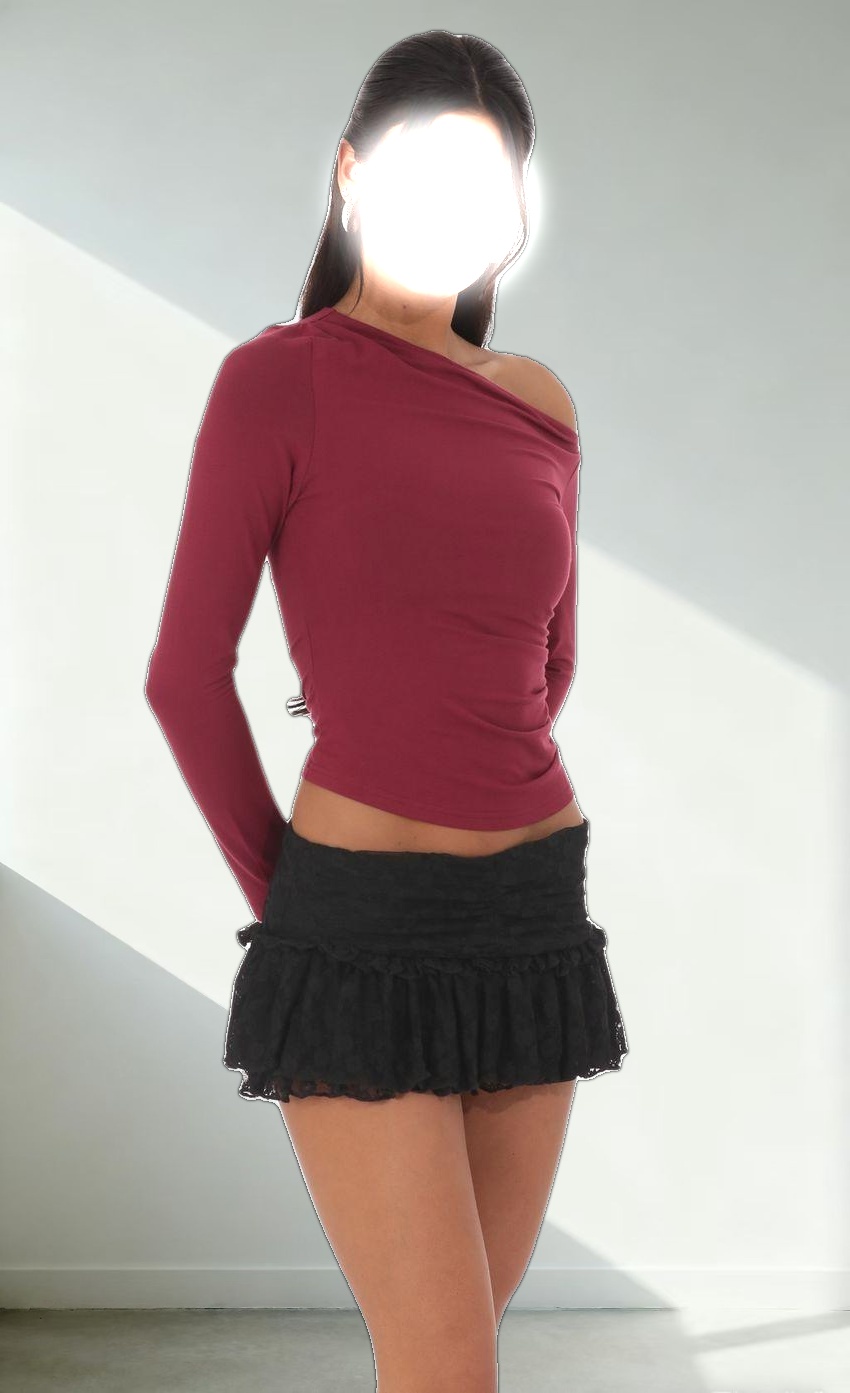 Lace Ruffle Skort in Black