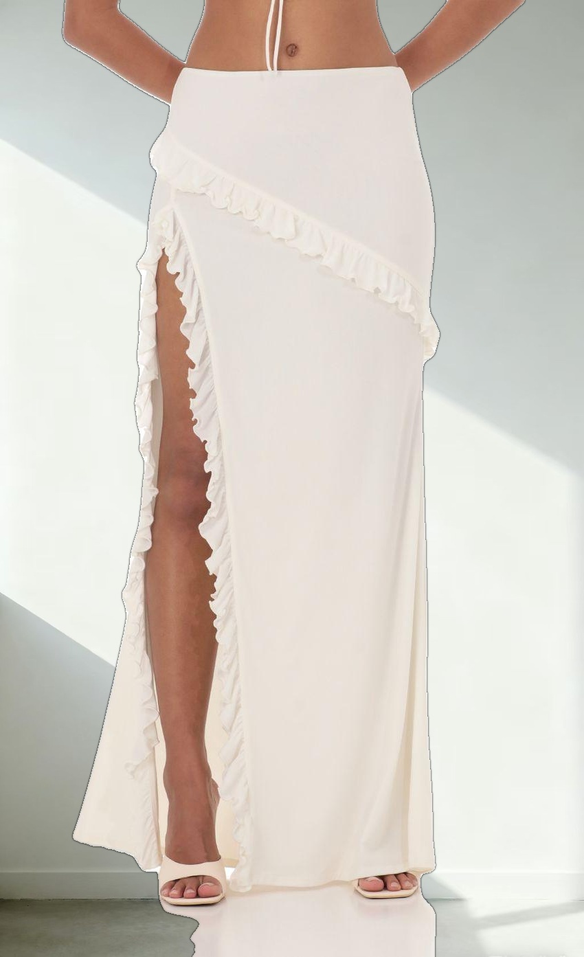 Ruffle Two Piece Set in White