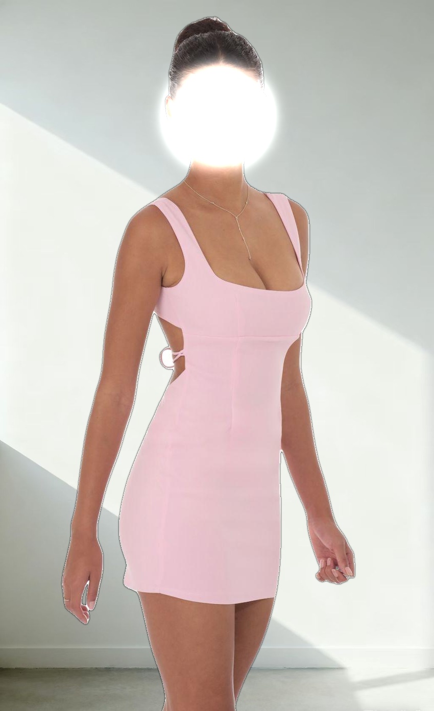 Open Back Bodycon Dress in Pink